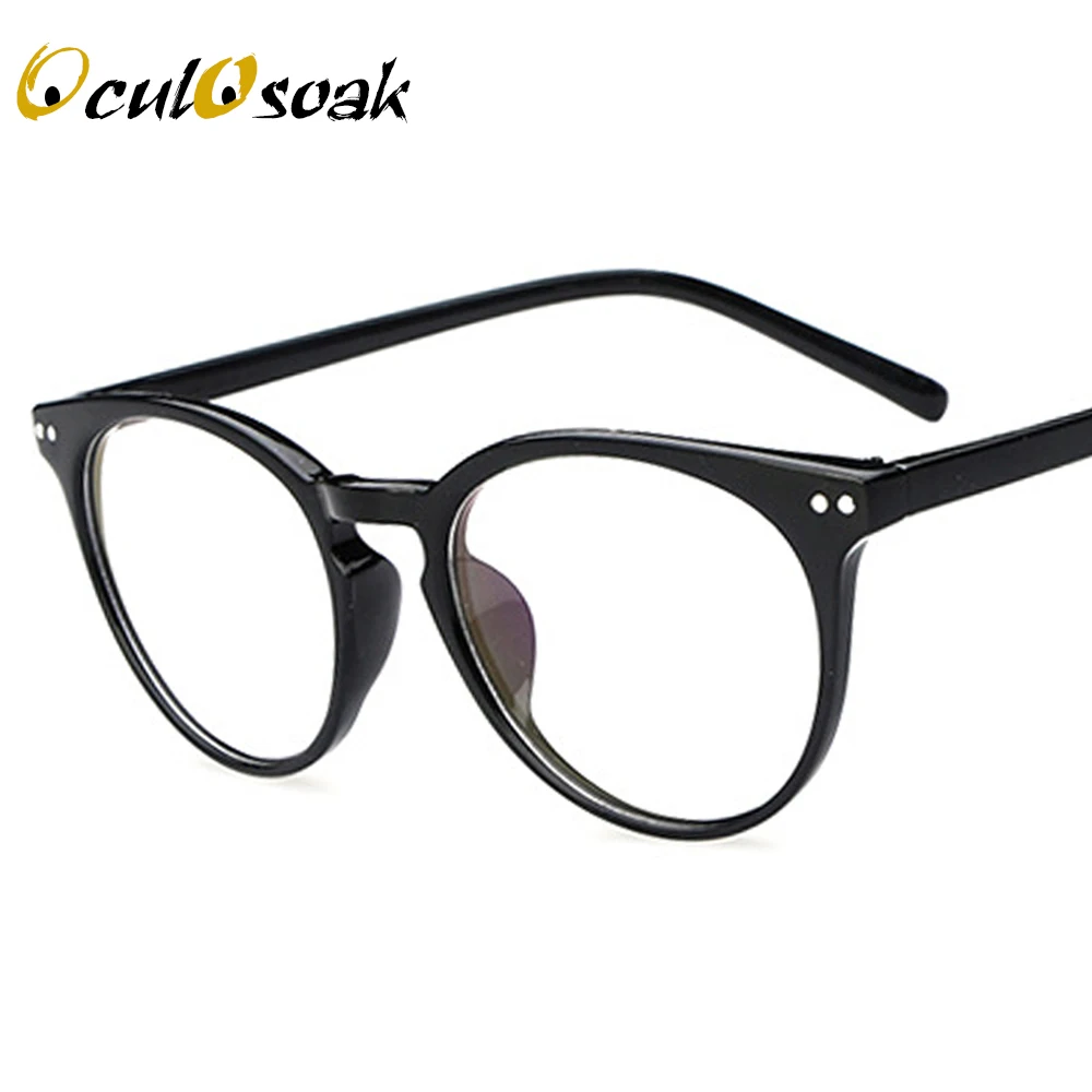 C1 bright black Новинка, оправа для очков с металлическими ножками, винтажная оправа для очков для женщин и мужчин, поддельные простые очки, модные очки для женщин и мужчин - Цвет оправы: C1 bright black