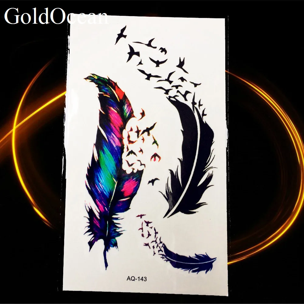 Little Plumage Henna Temporary Tattoo Indians Tribal Women Body Hands Art Sticker Black Leaf Tatoo Girl Arm Feather Birds |