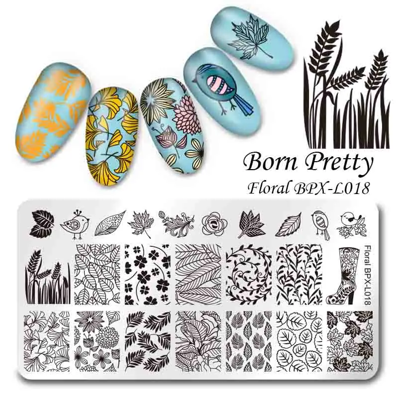 38741 BORN PRETTY ногтей штамповки пластины Рождество геометрические кружева цветок животных из нержавеющей стали Шаблон для стемпинга для нейл-арта трафарет - Цвет: 38741