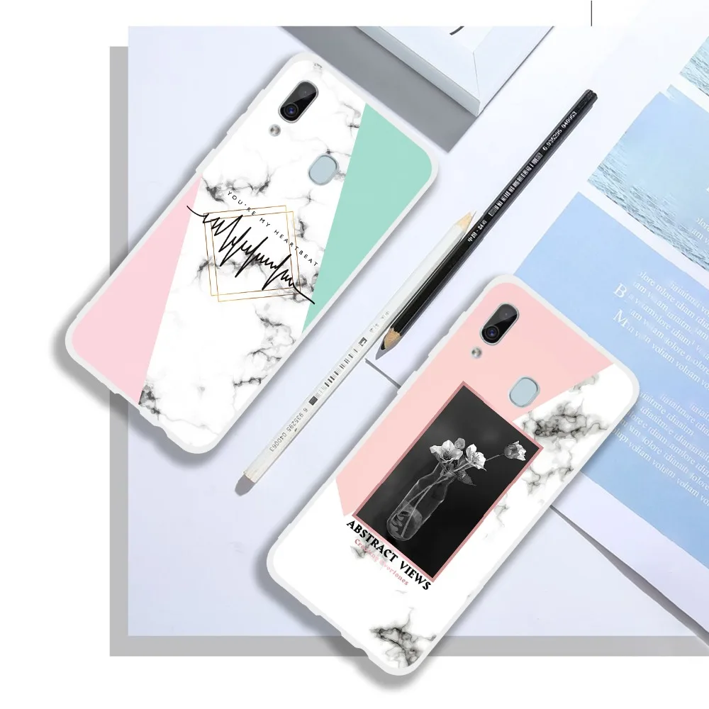 FLYKYLIN мраморный чехол для Samsung M10 M20 Чехлы Galaxy A30 A20 A40 A50 A70 карамельный цвет Мягкий
