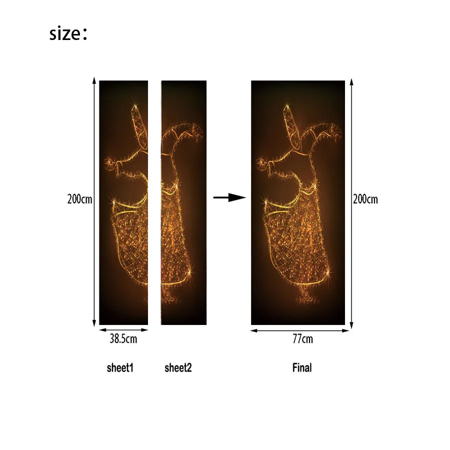 2 шт./компл. наклейка на дверь в мусульманском стиле Праздник мусульманского