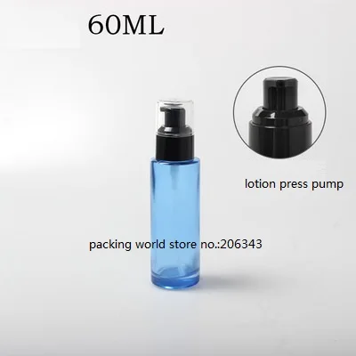 Матовый/зеленый/синий/белый стеклянный флакон 60 мл черный насос для