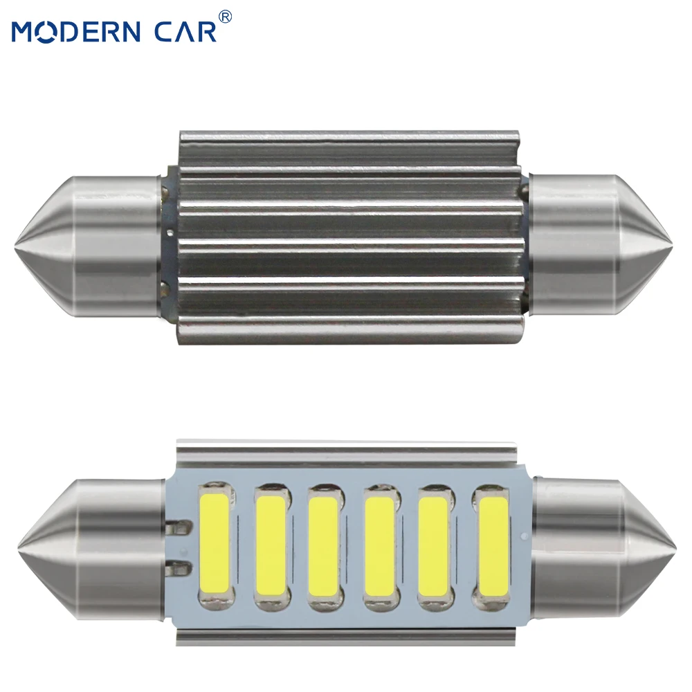 Современный автомобильный светильник 2 шт. C10W 7020 4/6SMD белый светодиодный Canbus без