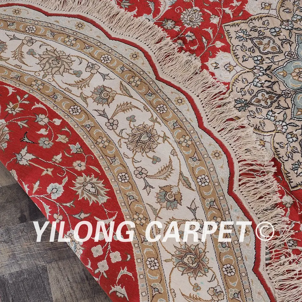 YILONG 6'x9' большой медальон Классический ручной работы Красный Овальный