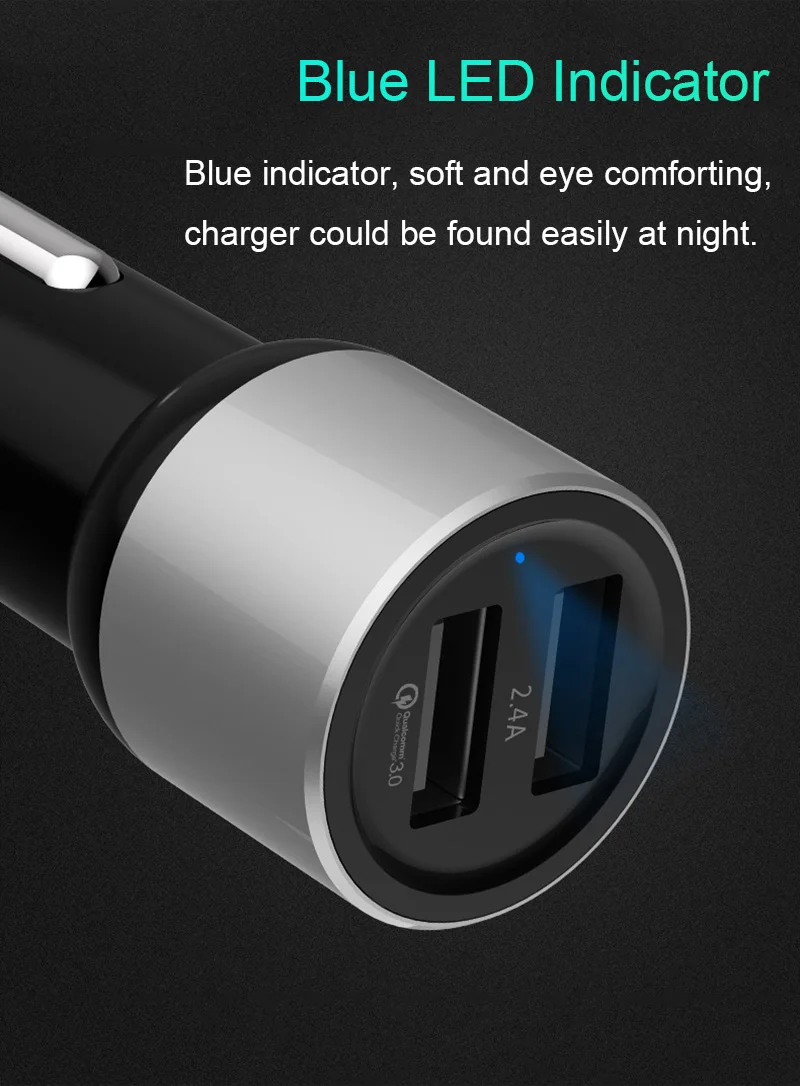 Автомобильное зарядное устройство Trendex быстрое 3 0 QC3.0 с двумя USB портами