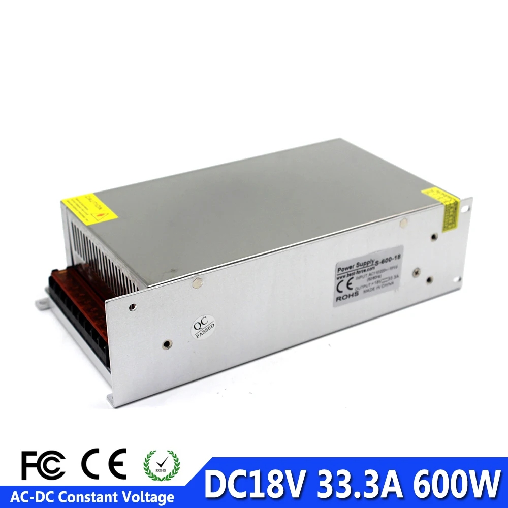 Одиночный выход DC18V переключатель питания 33 3a 600 Вт Трансформатор 110В 220В AC к DC 18В