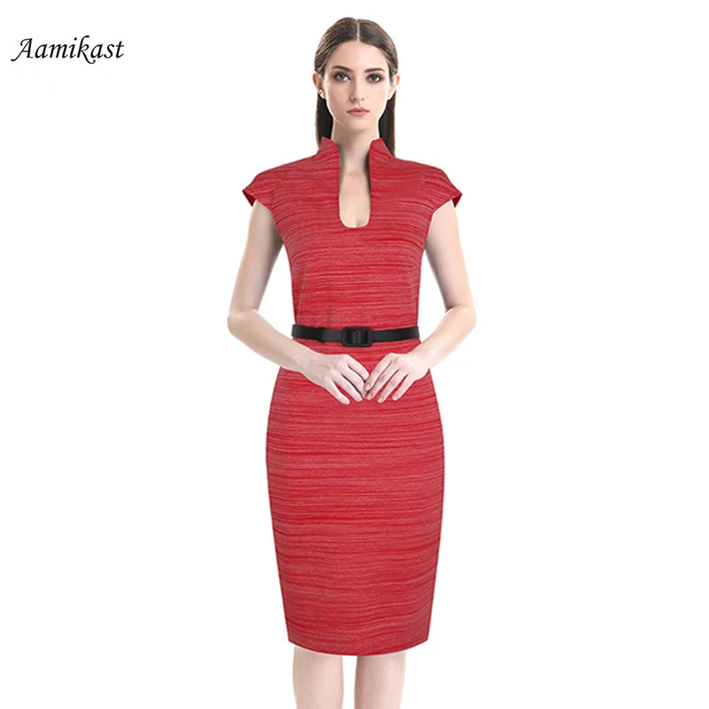 

AAMIKAST Women Dresses Sleeveless Style Party Evening New Fashion Summer Dress Arrival Elegant Work Businesss Dresses Plus Size