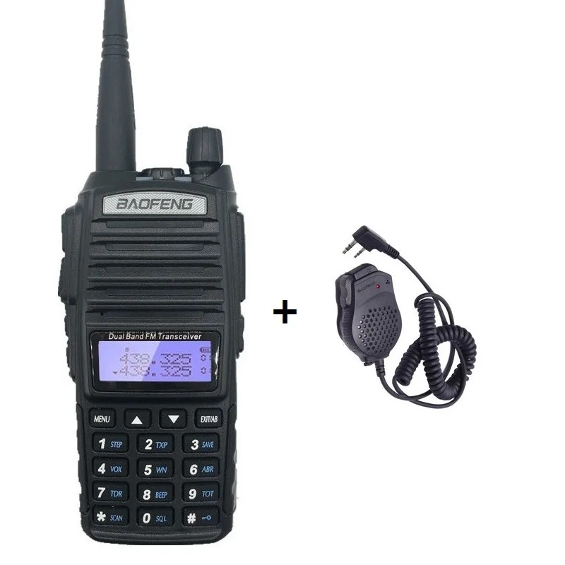 add MIC BAOFENG UV-82 8 Вт КВ трансивер Радио Comunicador мощная портативная рация 10 км длинный диапазон UV82 UHF VHF UV 82 Ham CB радио сканер - Цвет: add MIC