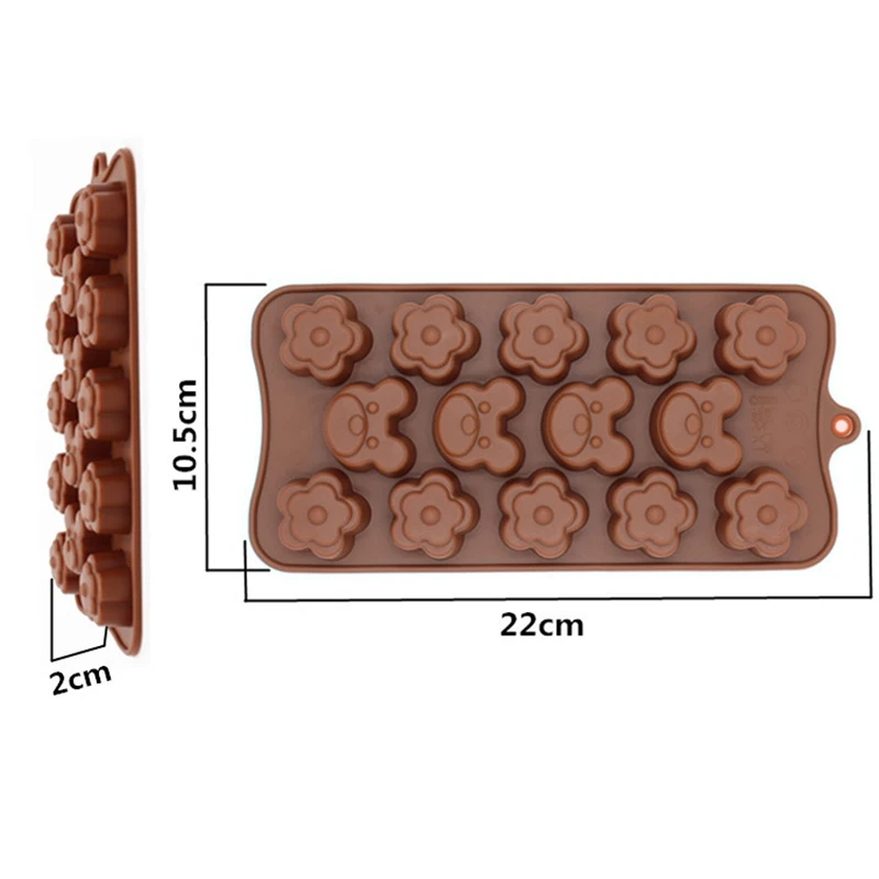 XINAHER Sugarcraft Bear plum blossom silicone mold fondant cake decorating tools chocolate gumpaste | Дом и сад