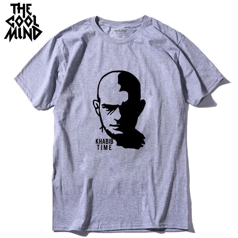 KH0104A-GREY COOLMIND, хлопок, короткий рукав, khabib time, Мужская футболка, повседневная, летняя, мужская, Khabib Nurmagomedov, футболка, футболки - Цвет: KH0104A-GREY