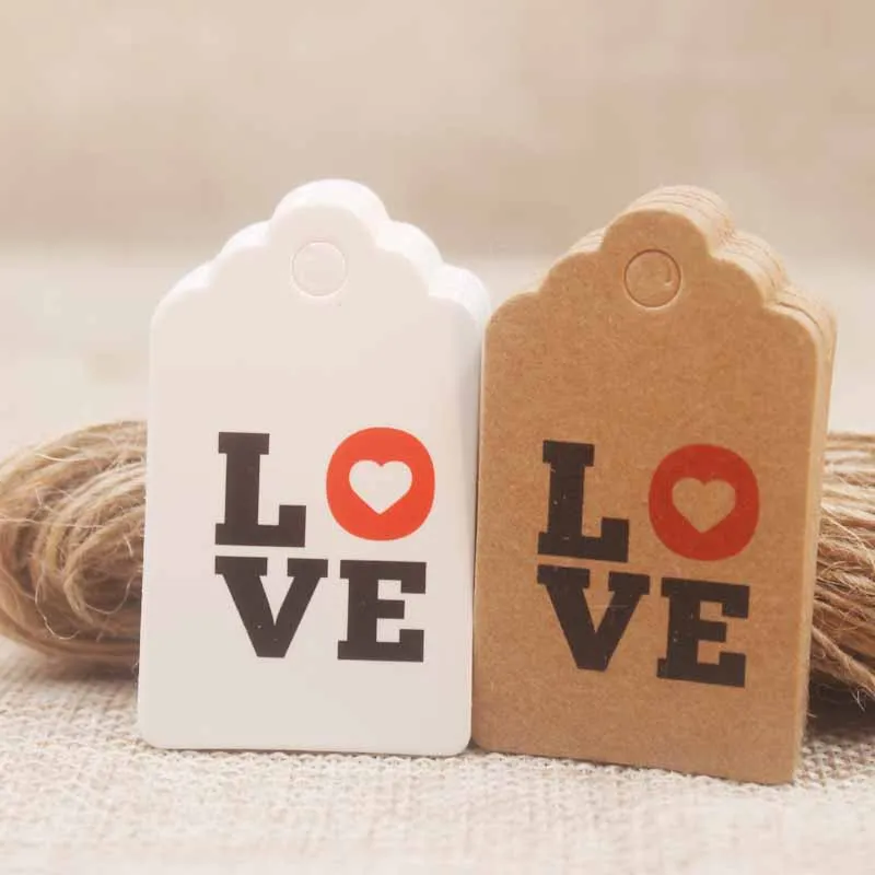 5*3cm DIY handmade gifts tag scallop Thank you Red heart wedding/ cookies /crafts/bakery /candy label100pc+100ropes | Дом и сад