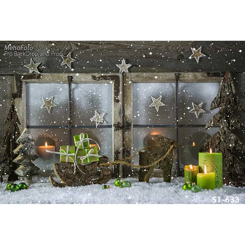 

Christmas Background Vinyl Photography Backdrops Computer Printed Christmas tree and Gift box for Photo Studio ST-633
