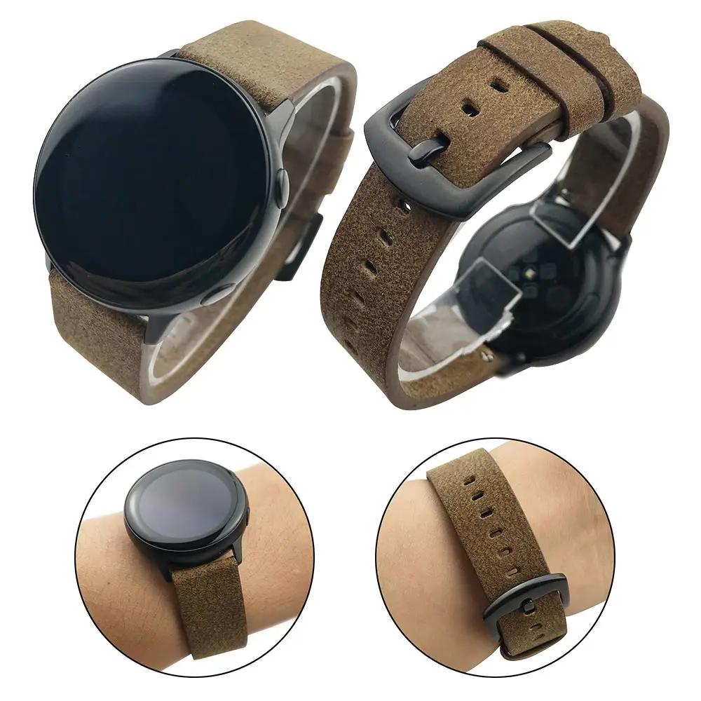 20 мм классический кожаный браслет на запястье ремешок для samsung Galaxy Watch активный ремешок для samsung Galaxy Watch 42 мм аксессуары