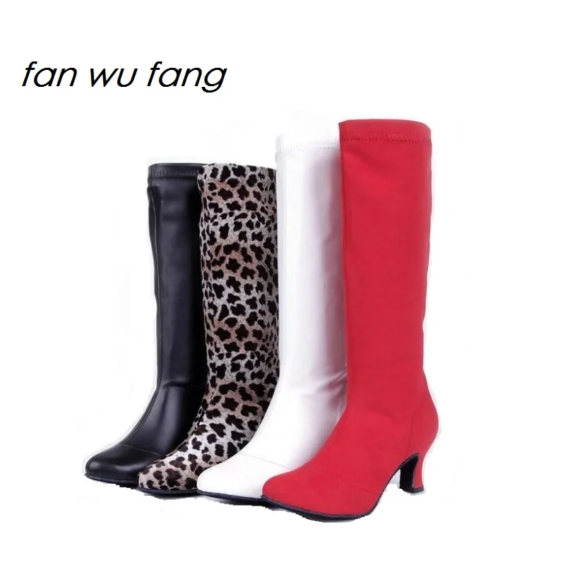 Fan wu fang/2017 г. новые ботинки для латинских танцев из PU искусственной кожи на высоком