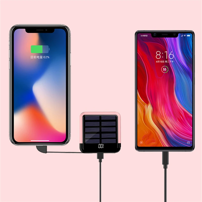 Портативный мини Мощность банк 10000mAh зарядное устройство на солнечной батареи
