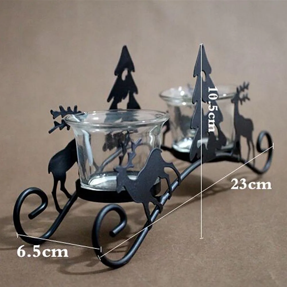 1 шт Ретро железные подсвечники Рождественская елка олень карета подсвечник бар
