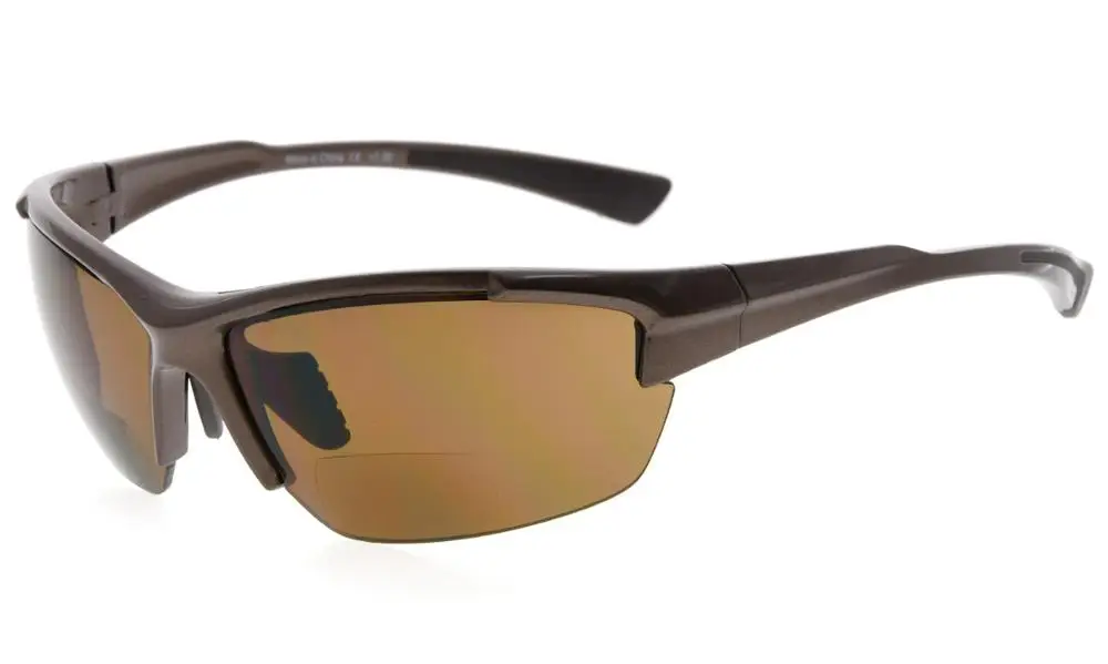PearlyBrown SG901 Eyekepper TR90 спортивные половина оправы двухфокусные солнцезащитные очки Бейсбол работает во время вождения и рыбалки Гольф Софтбол пеший туризм, чтение - Цвет оправы: PearlyBrown