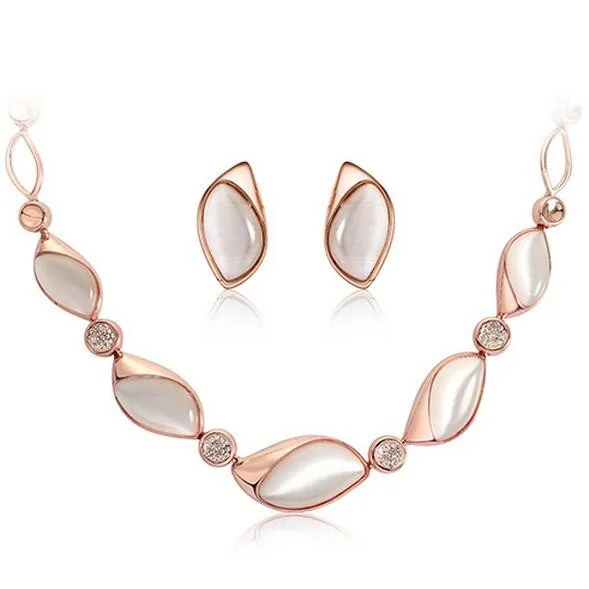 Viennois элегантный розовая позолота кошачий eye' камень с Braclet и браслет цепи для женщин свадебный подарок