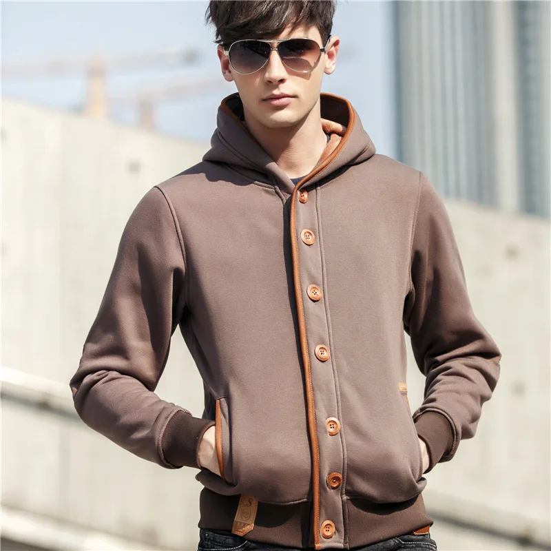cardigan coffee Мужские толстовки Повседневная хлопковая толстовка осенний Кардиган Зимний брендовый модный однотонный пуловер хип хоп Толстовка Homme плюс размер 613 - Цвет: cardigan coffee