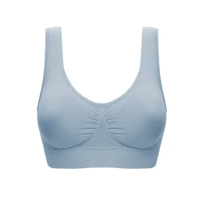 wfws01light blue Повседневный бюстгальтер со съемной подушечкой, двухслойный бесшовный беспроводной бюстгальтер для отдыха, корректирующий фигуру бюстгальтер пуш-ап, комплект из 1 предмета wfws01 - Цвет: wfws01light blue