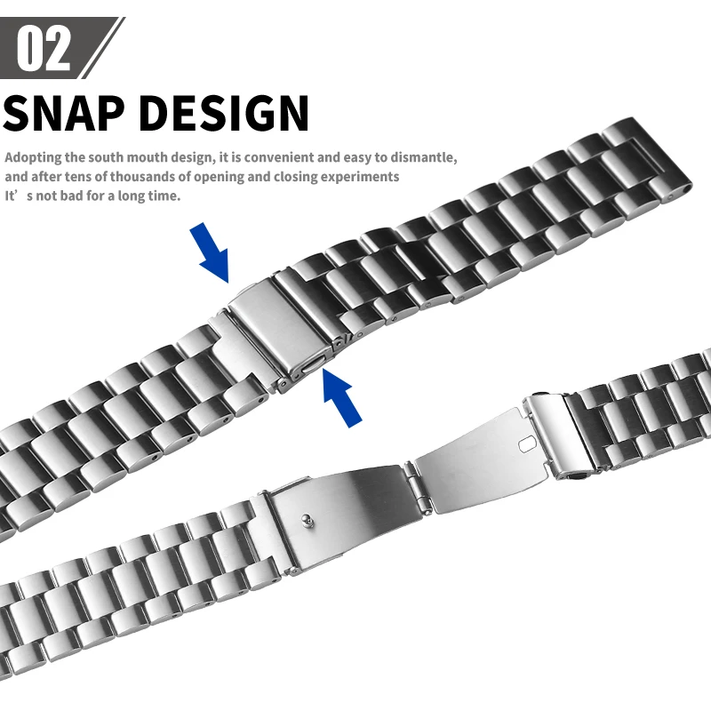 Ремешок из нержавеющей стали для часов модный браслет с застежкой самолета