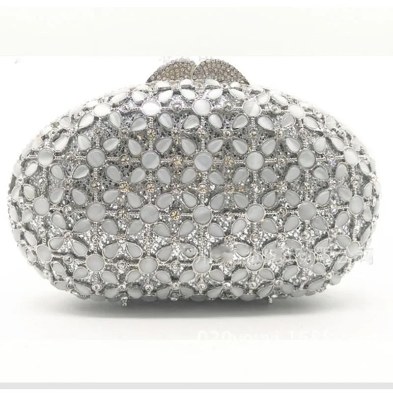 

Luxury Crystal Metal Evening Bags Sliver And Gold Clutches Bridal Women Evening Bags Wedding Rhinestone Ladies Purse Handbags