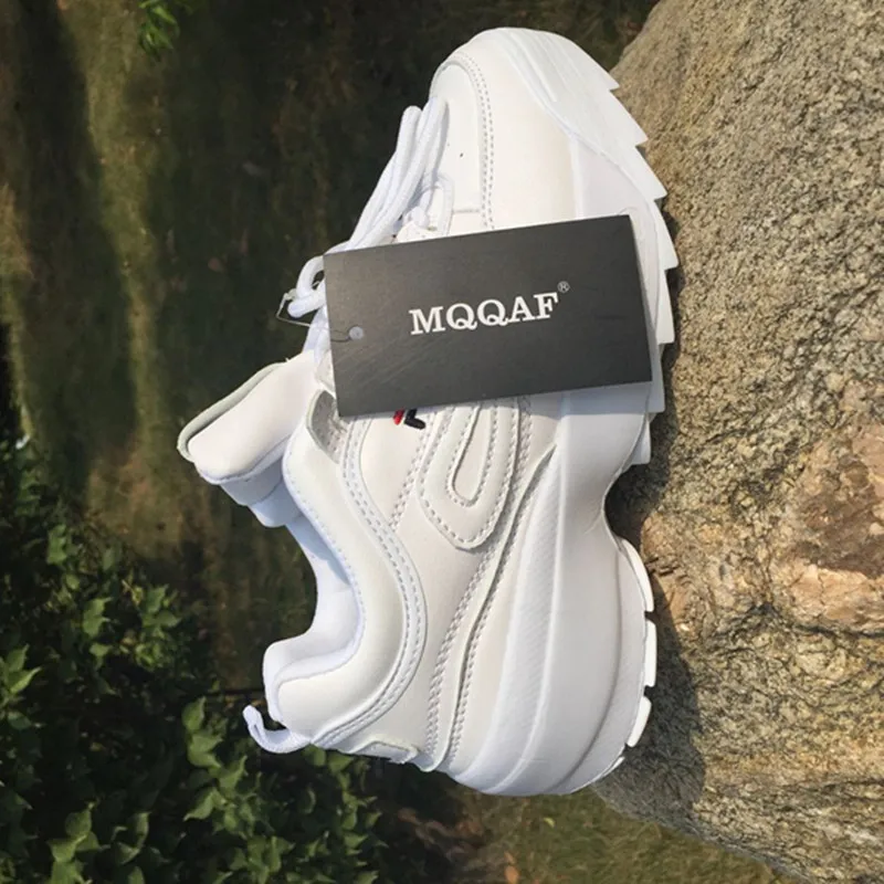 2018 обувь Белая женские модные брендовые кроссовки на платформе в стиле ретро