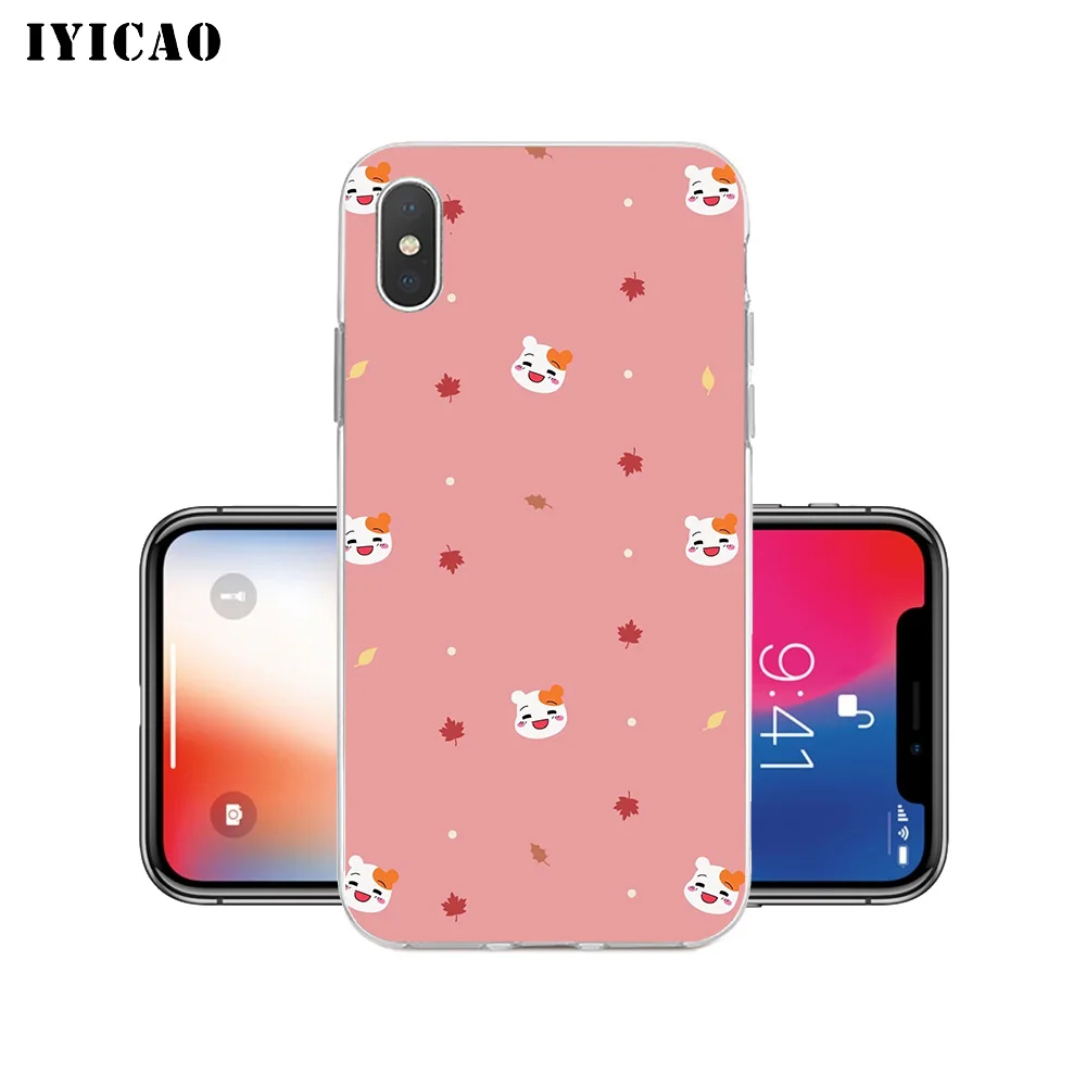 IYICAO милый мягкий силиконовый чехол для iPhone X XR XS MAX 6 6s 7 8 Plus 5 5S SE TPU|Чехлы-накладки| |