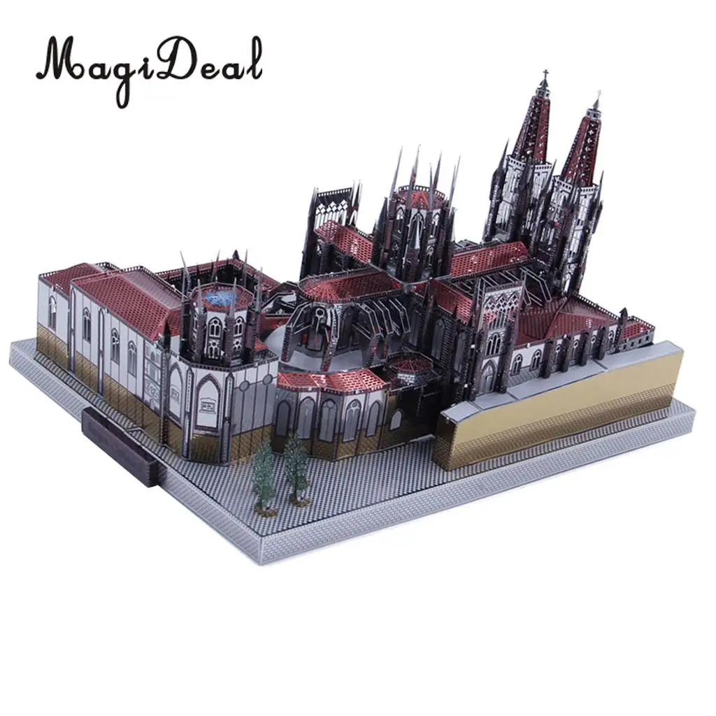 229 штук 3D металлическая Художественная Скульптура Детский конструктор-Бургос собор