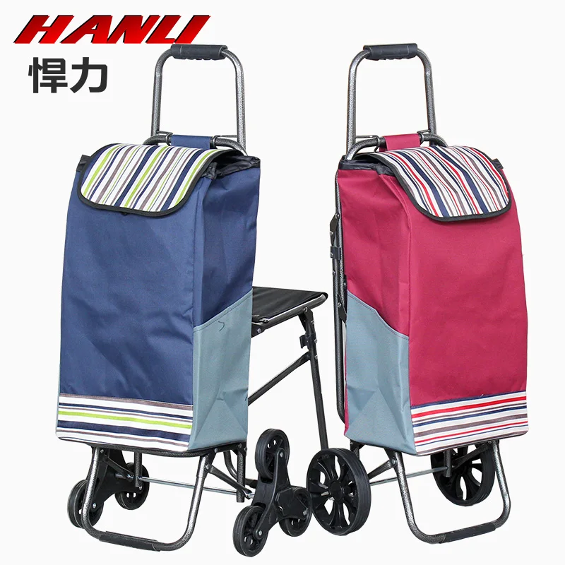 Online Hanli Sandalye Altı Tekerlekli Tırmanma Taşınabilir Katlanır Alışveriş Arabası Araba Küçük Sepeti Römork
