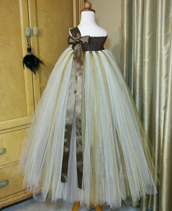 Шикарное платье-пачка для свадебной вечеринки Цвет Коричневый слоновой кости