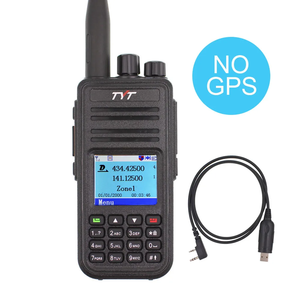 MD-UV380-USB TYT MD-UV380 Двухдиапазонная рация радио MD-380 VHF UHF MD380 цифровой DMR двухстороннее радио Двойное время Dlot трансивер - Цвет: MD-UV380-USB