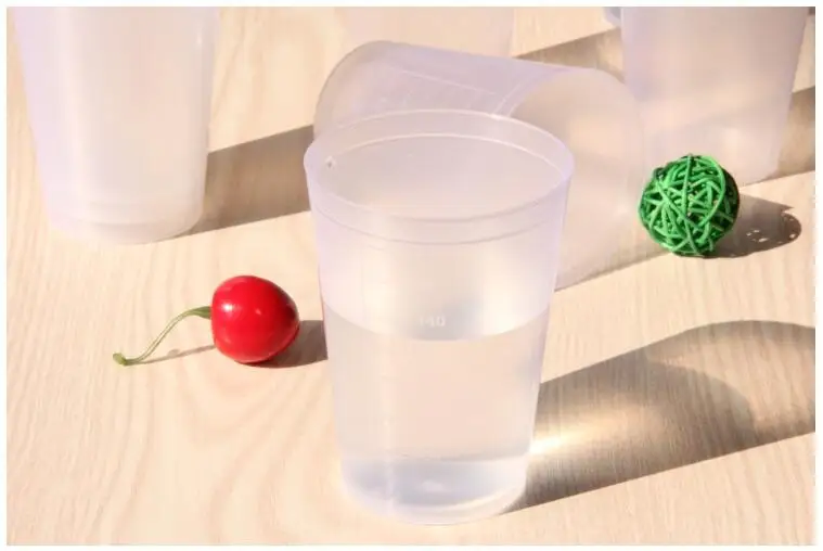 Пластиковые прозрачные мерные чашки 200 мл из экологичного полипропилена|transparent