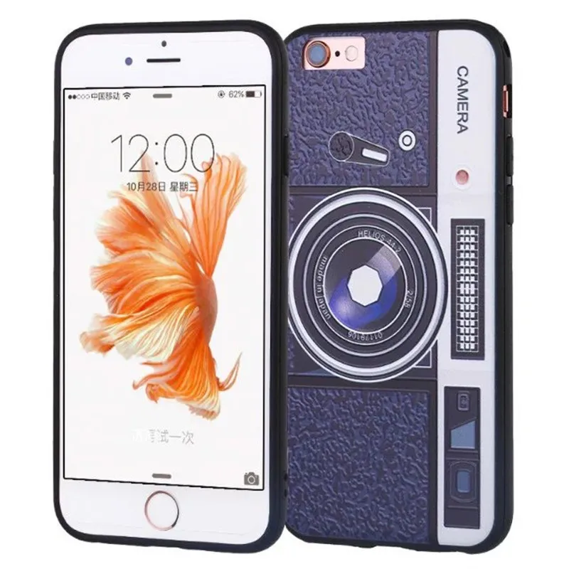 Бренд i6 Телефон Случае Для Apple iPhone 6 s 3D край Мягкой силикон + Акриловые камеры