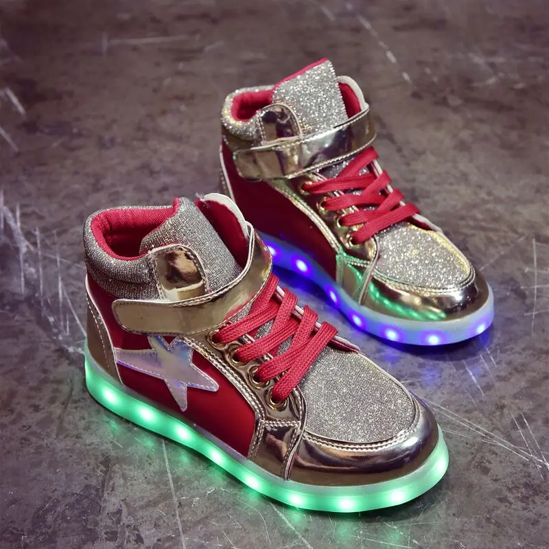 Высокий Разрез 11 Цветов На Открытом Воздухе Дети Светодиодные Светящиеся Обувь