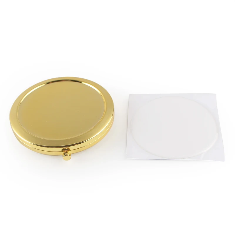 Золото декоративные Компактное Зеркало с 58 мм Смола Стикеры и черной гладкой |