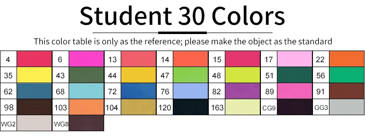 Student 30Color TOUCHNEW T7 Двойные наконечники набор маркеров для живописи 30/40/60/80 на спиртовой основе эскиз Маркеры Ручка для анимационный комикс дизайн офисный товары для рукоделия - Цвет: Student 30Color