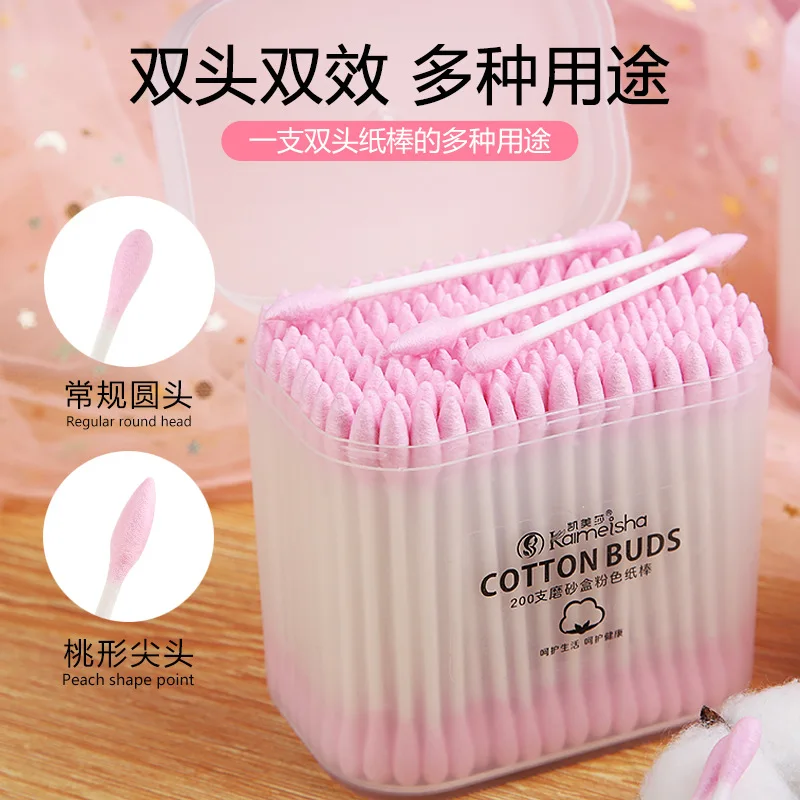 200 шт./кор. ватные тампоны с двойными концами Косметическая чистая ватная палочка