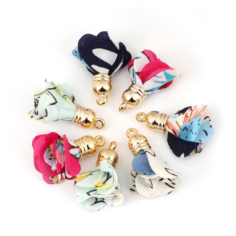 10 шт. смешанные стили и цвета Шифоновый Цветок фрибрик Очаровательная бахрома