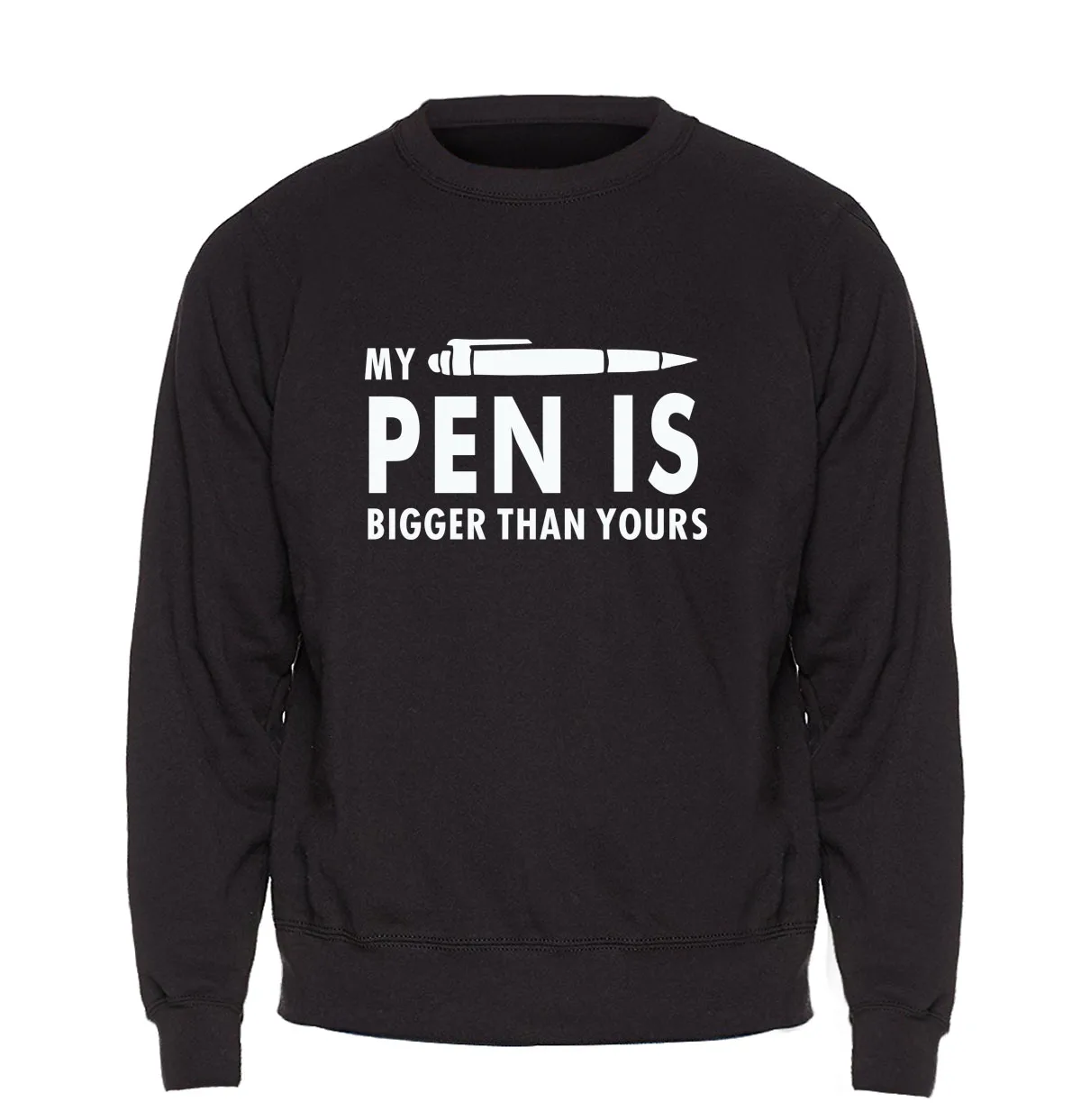My Pen Is Bigger Than Yours Sweatshirt Men Funny Printing Hoodie Crewneck Sweatshirts 2021 Winter Autumn Fleece Warm Streetwear | Мужская