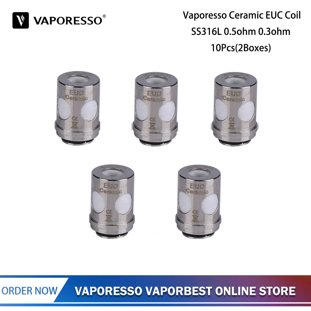 10 шт. оригинальный испаритель керамический EUC катушка SS316L 0.5ohm 0.3ohm ECO
