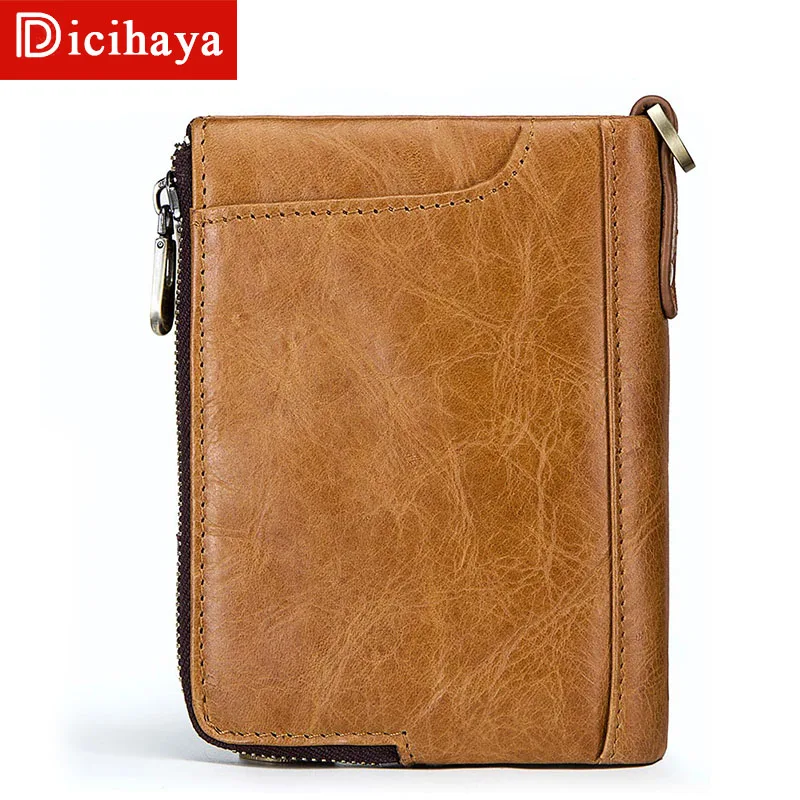 DICIHAYA Crazy Horse мужской кошелек из натуральной кожи на молнии портфель маленький