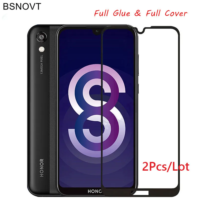 2 piezas de vidrio para Huawei Honor 8S Protector de pantalla de tel&eacute;fono completo pegamento vidrio templado para Huawei Honor 8S vidrio para Honor 8S BSNOVT-0