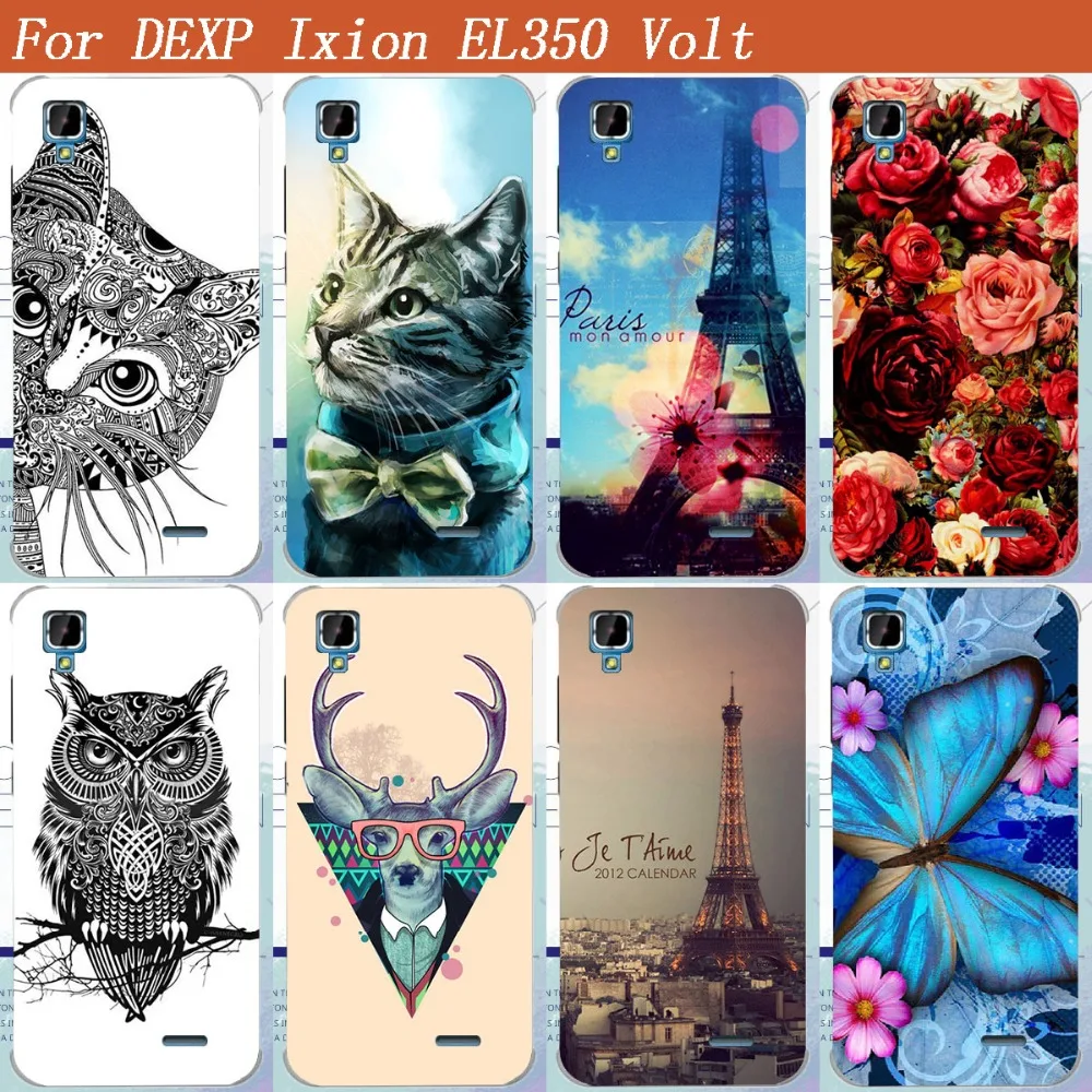 Мягкий ТПУ чехол для телефона с изображением голубой бабочки Тигр Сова Эйфелевой