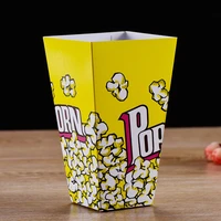 100 pcs disposable popcorn box paper cup birthday party wedding cinema market square popcorn barrel popcorn box blue custom