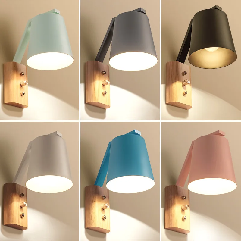 

Nordic Modern Creative Bedroom Bedside Wall Lamp Fashion Living Room Staircase Aisle Study Corridor Macaroon Light Free Shipping