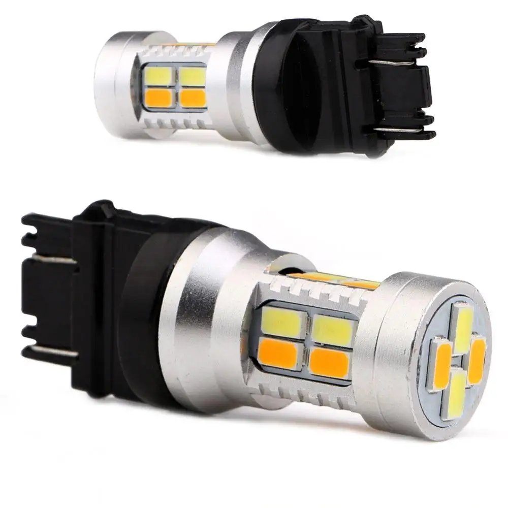 1 х Высокая мощность T25 3157 двухцветное переключение 20-SMD-5730 светодиодный светильник указателя поворота