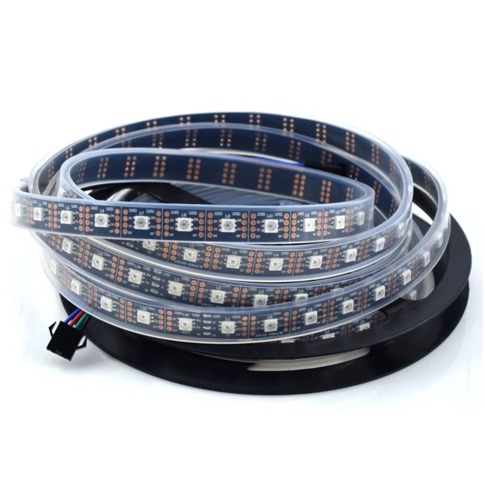 Гибкая светодиодная лента SK9822 5 м 60 5050 RGB IP20/65/67 водонепроницаемая Адресуемая