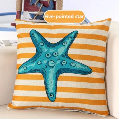 Морская тематика якори компас штурвала Starfish Подушка евро крышки декоративные