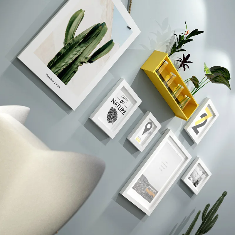 BAIUFOR фото деревянная рамка набор с полкой картины кактусами постер креативный